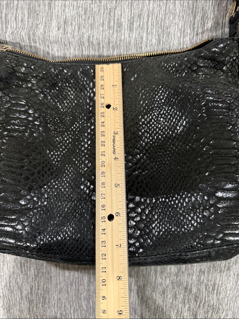 Michael Kors Black Snake-Embossed Shoulder Bag - Picture 4 of 11